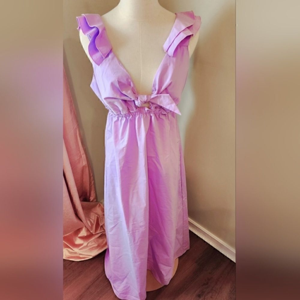 Anthropologie Drew medium Lisa lilac empire waist feminine midi dress